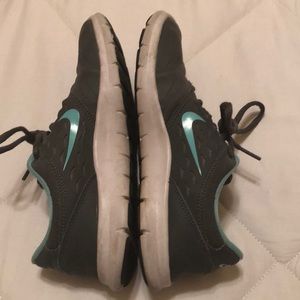 Grey and robins egg blue tennis shoes
